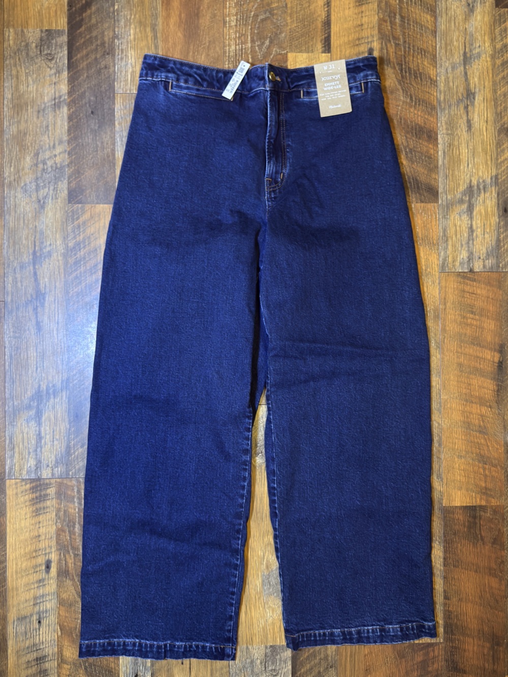 Madewell Curvy Emmett Wide-Leg Jean Leffers Wash Welt Pocket Edition size 31 NEW